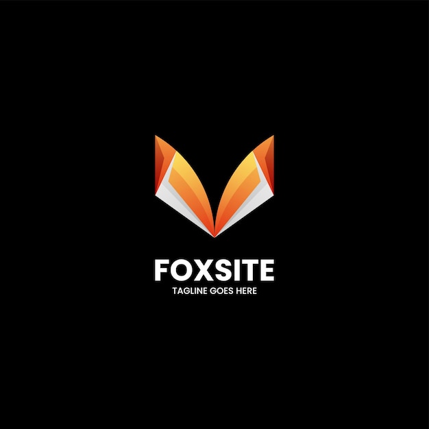 Vector Logo Illustration Fox Site Gradient Colorful Style