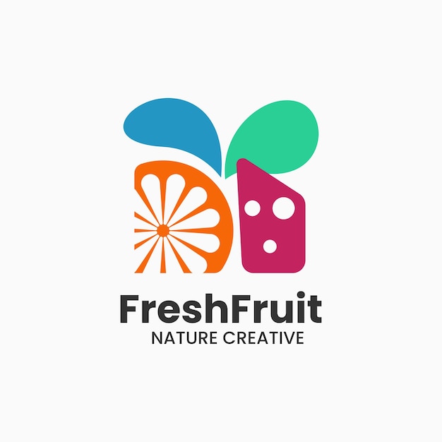 Vector Logo Illustration Fresh Fruit Simple Mascot Style