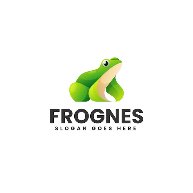 Vector Logo Illustration Frog Gradient Colorful Style