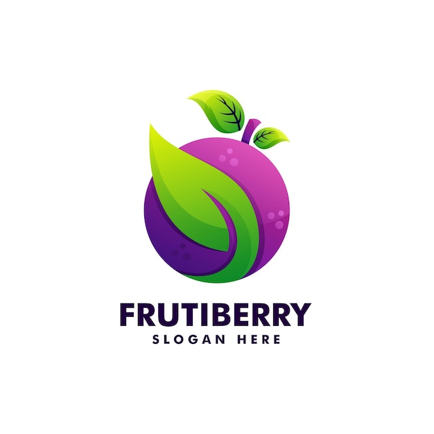 Vector logo illustration Frutiberry gradient colorful style