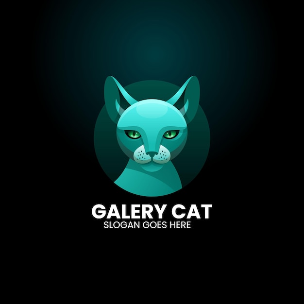 Vector Logo Illustration Gallery Cat Gradient Colorful Style