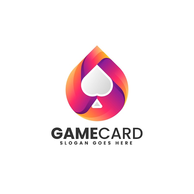 Vector Logo Illustration Game Card Gradient Colorful Style