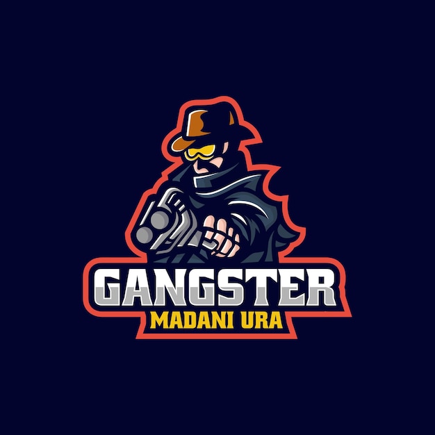 Vector Logo Illustration Gangster E Sport and Sport Style