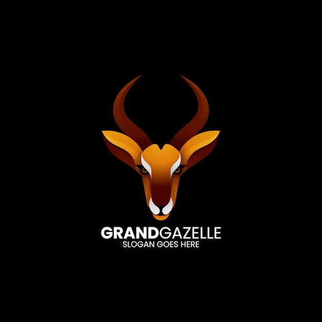 Vector Logo Illustration Gazelle Gradient Colorful Style