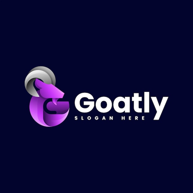 Vector Logo Illustration Goat Gradient Colorful Style