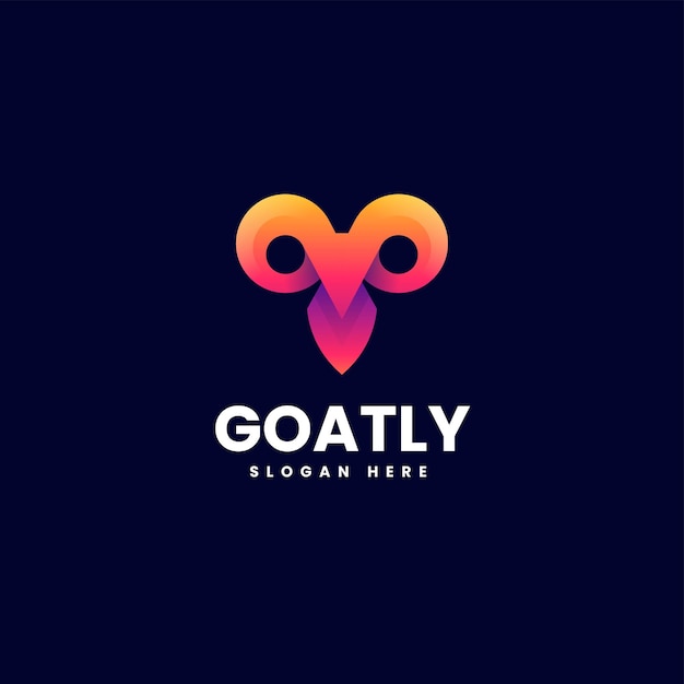 Vector Logo Illustration Goat Gradient Colorful Style