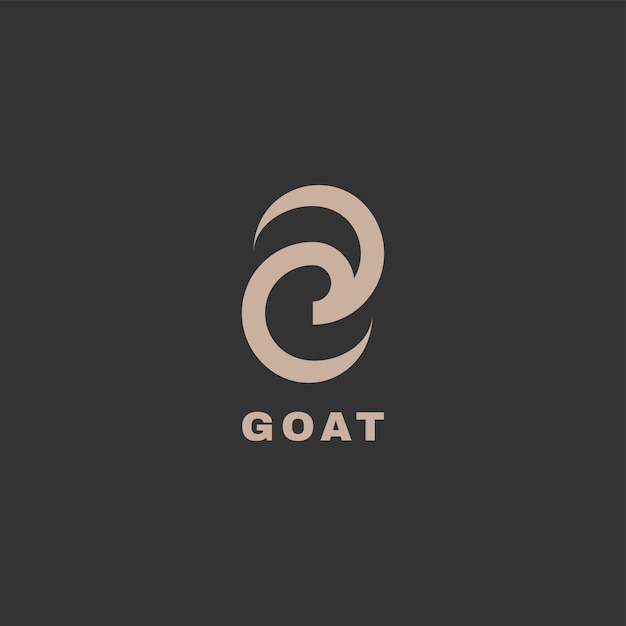 Vector Logo Illustration Goat Line Art Style