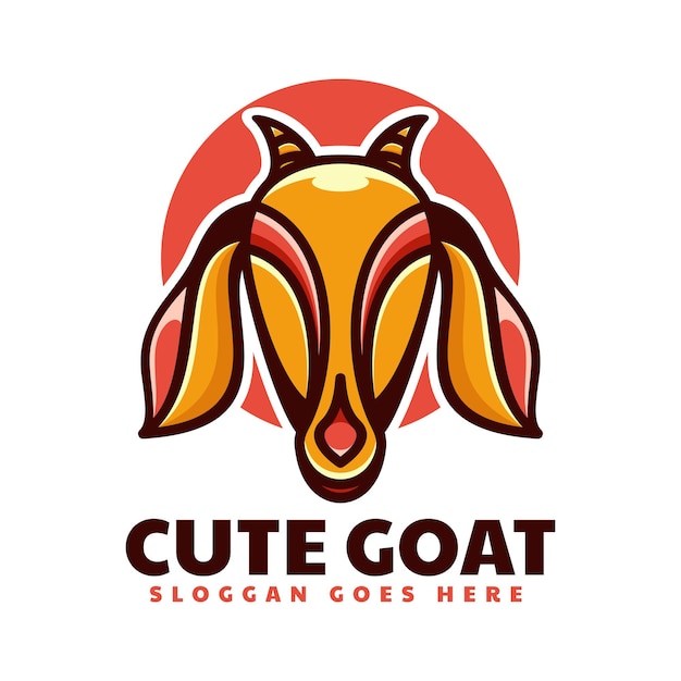 Vector Logo Illustration Goat Simple Mascot Style