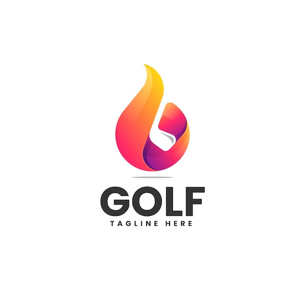 Vector Logo Illustration Golf Letter G Gradient Colorful Style