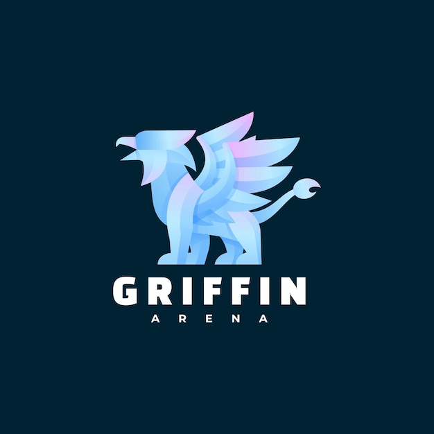 Vector Logo Illustration Griffin Gradient Colorful Style