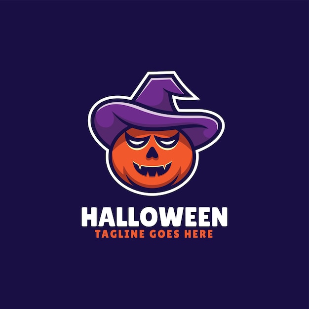 Vector Logo Illustration Halloween Mascot Cartoon Style