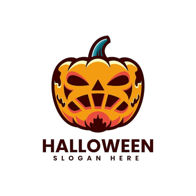 Vector Logo Illustration Halloween Simple Mascot Style