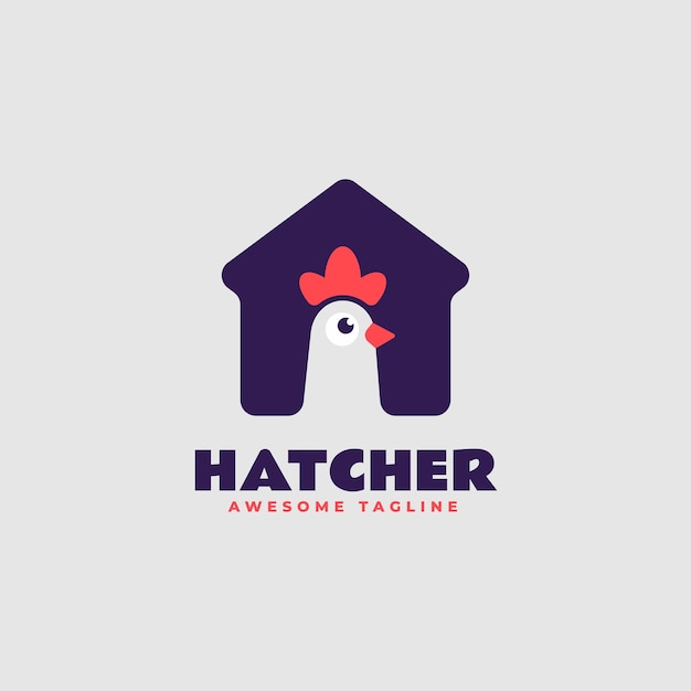 Vector Logo Illustration Hatcher Simple Mascot Style