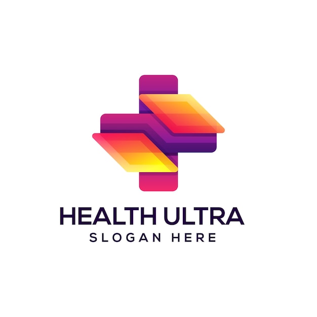 Vector Logo Illustration Health Ultra Gradient Colorful Style