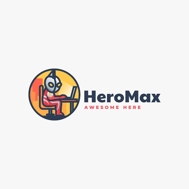 Vector Logo Illustration Hero Mascot Cartoon Style