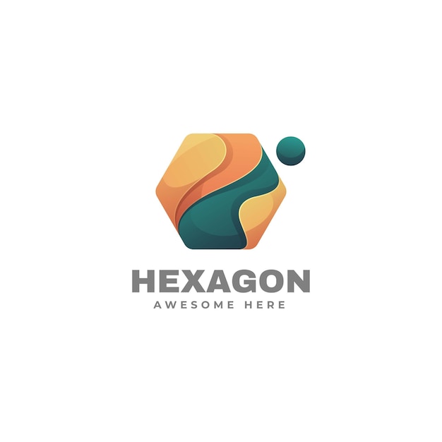 Vector Logo Illustration Hexagon Gradient Colorful Style