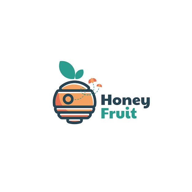 Vector Logo Illustration Honey Fruit Simple Mascot Style