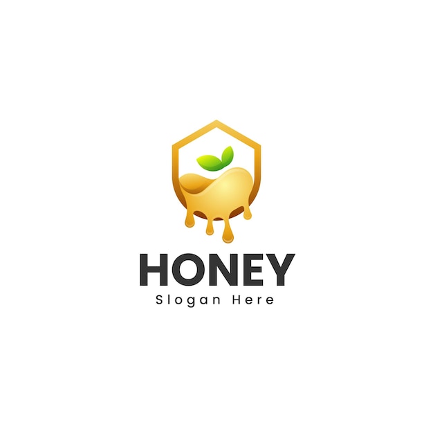 Vector Logo Illustration Honey Gradient Colorful Style