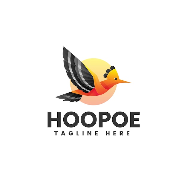 Vector Logo Illustration Hoopoe Gradient Colorful Style