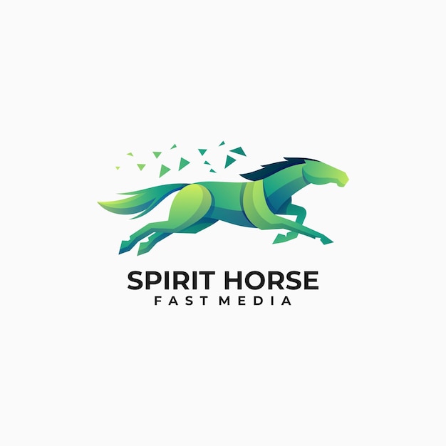 Vector Logo Illustration Horse Gradient Colorful Style