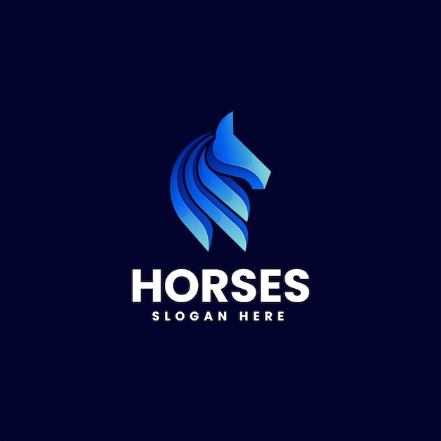 Vector Logo Illustration Horse Gradient Colorful Style