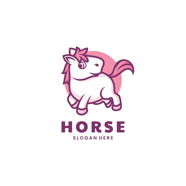 Vector Logo Illustration Horse Jump Mascot Style