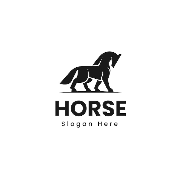 Vector Logo Illustration Horse SILHOUETTE Style