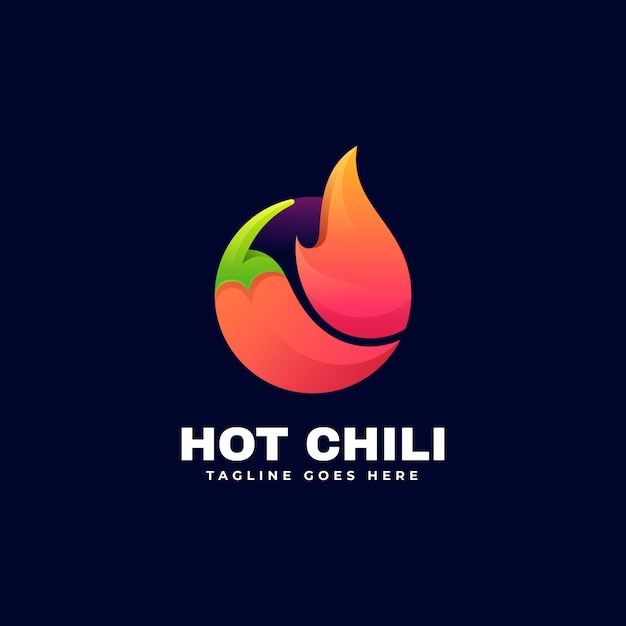 Vector Logo Illustration Hot Chili Gradient Colorful Style