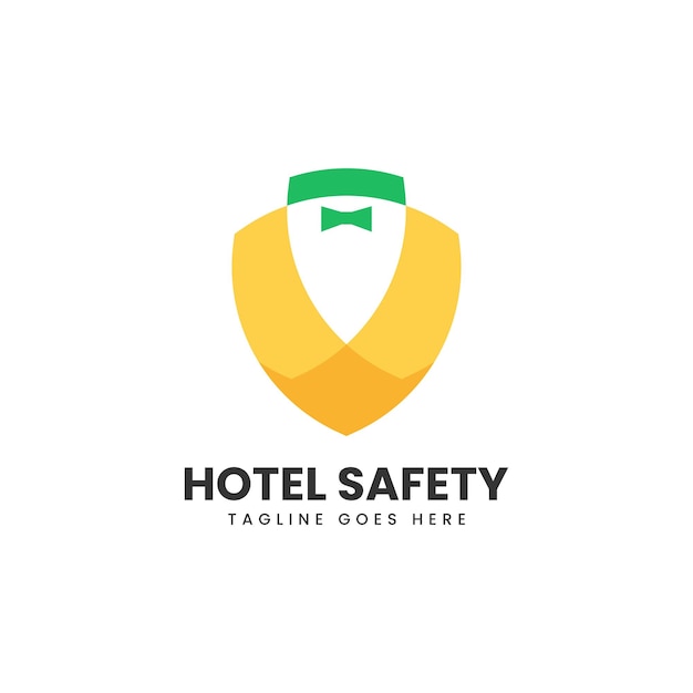 Vector Logo Illustration Hotel Safety Color Mascot Style