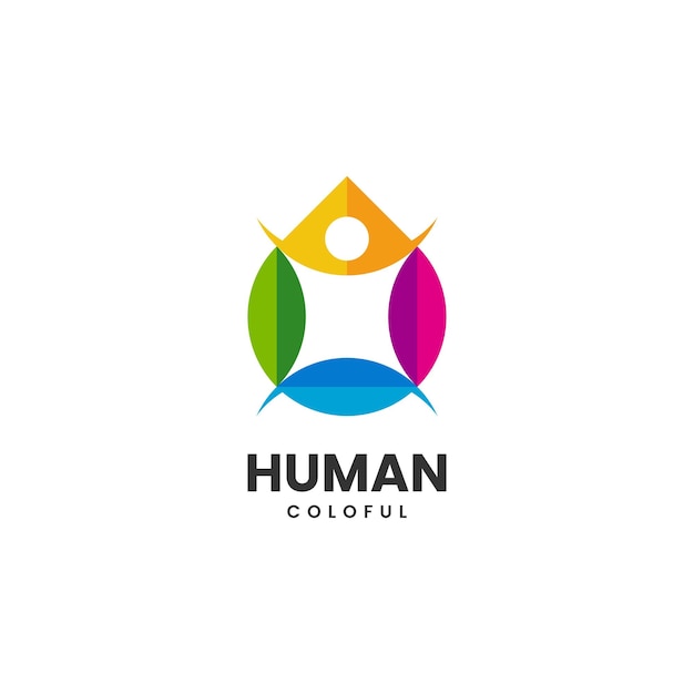 Vector Logo Illustration Humanity Simple Color Style