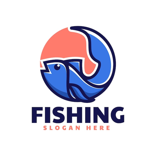 Vector Logo Illustration Japanese Fish Simple Mascot Style