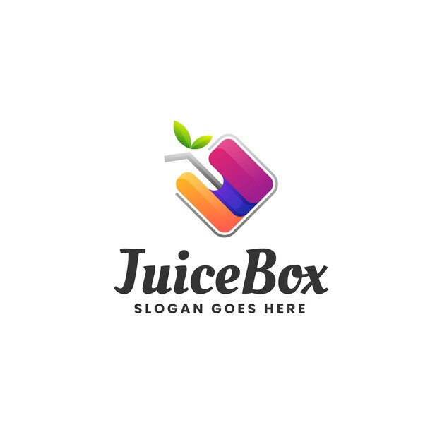 Vector vector logo illustration juice box gradient colorful style