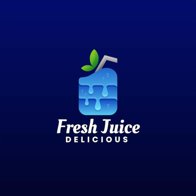 Vector Logo Illustration Juice Gradient Colorful Style