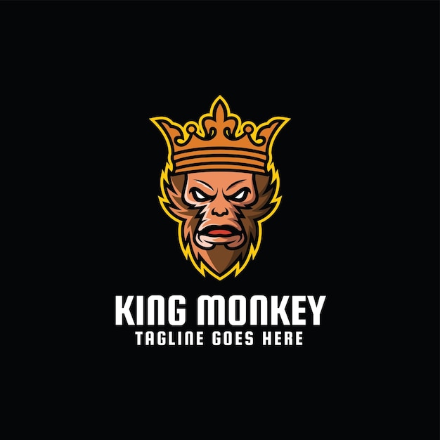 Vector Logo Illustration King Monkey E Sport and Sport Style