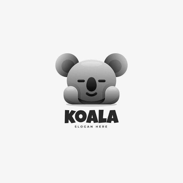 Vector Logo Illustration Koala Gradient Colorful Style