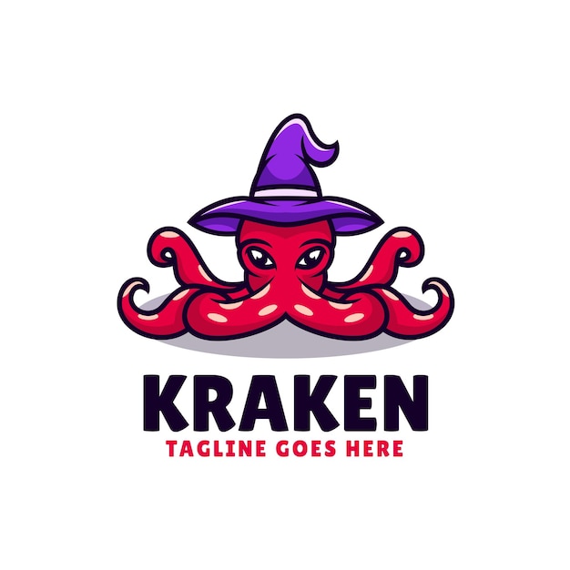 Vector Logo Illustration Kraken Mascot Cartoon Style