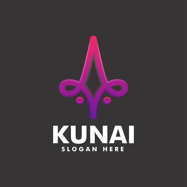 Vector Logo Illustration Kunai Gradient Colorful Style