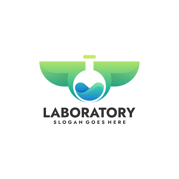 Vector Logo Illustration Laboratory Gradient Colorful Style