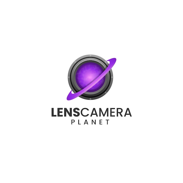 Vector Logo Illustration Lens Camera Gradient Colorful Style