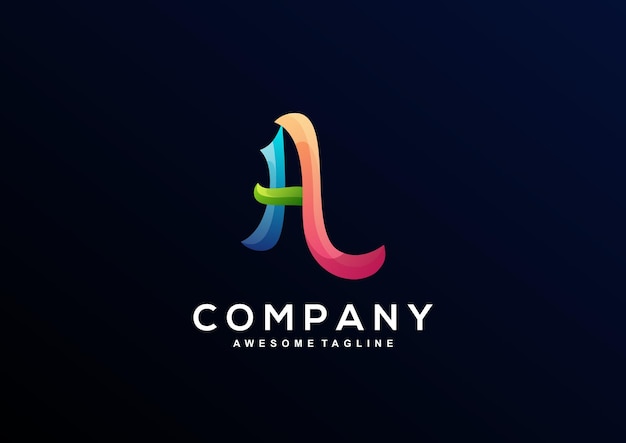 Vector logo illustration letter B gradient colorful