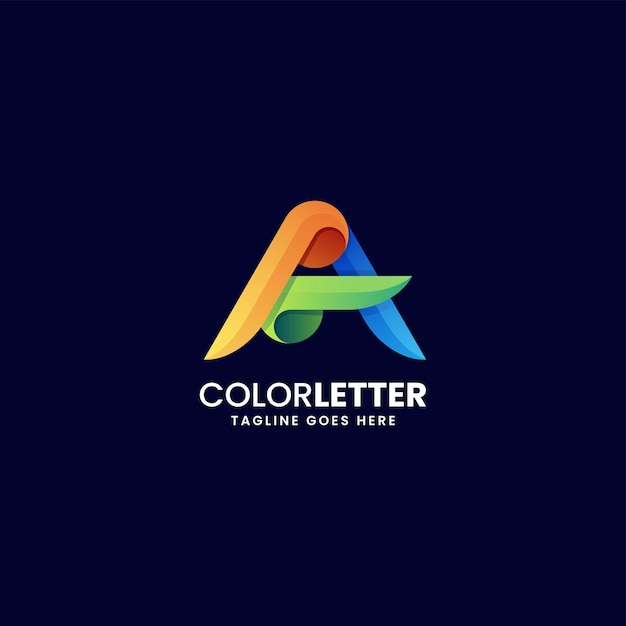 Vector Logo Illustration Letter A Gradient Colorful Style