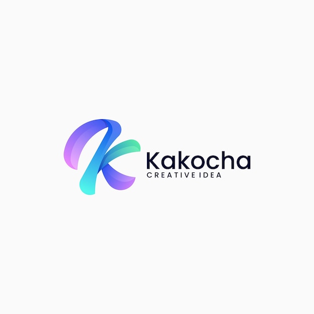 Vector Logo Illustration Letter K Gradient Colorful Style