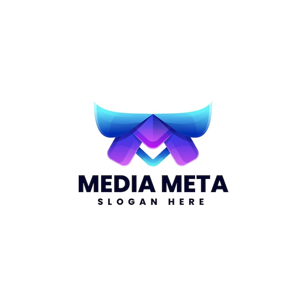 Vector Logo Illustration Letter M Gradient Colorful Style