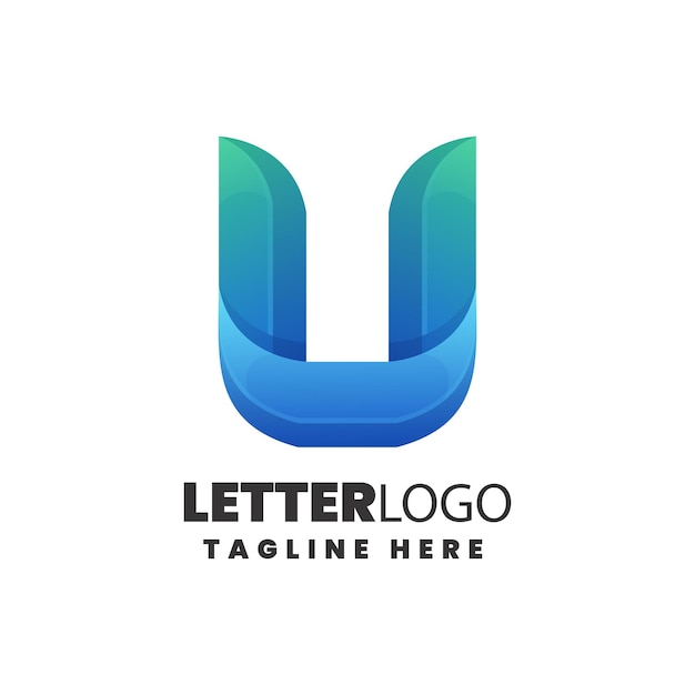 Vector Logo Illustration Letter U Gradient Colorful Style