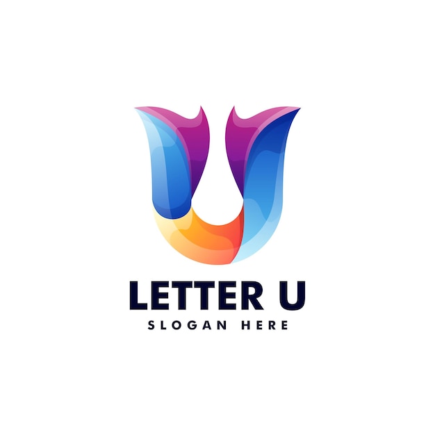 Vector Logo Illustration Letter U Gradient Colorful Style