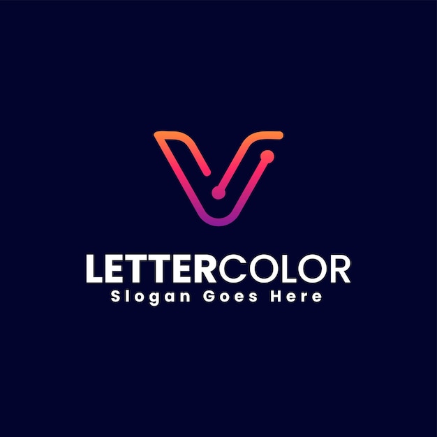 Vector Logo Illustration Letter V Gradient Colorful Style