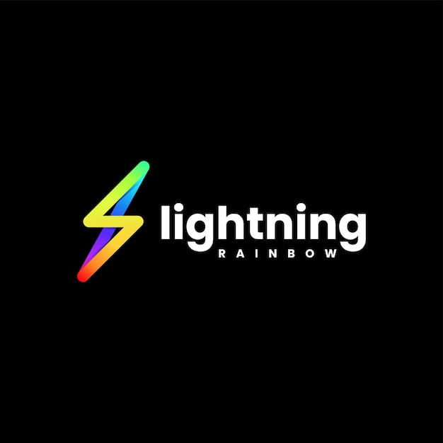 Vector Logo Illustration Lightning Gradient Colorful Style