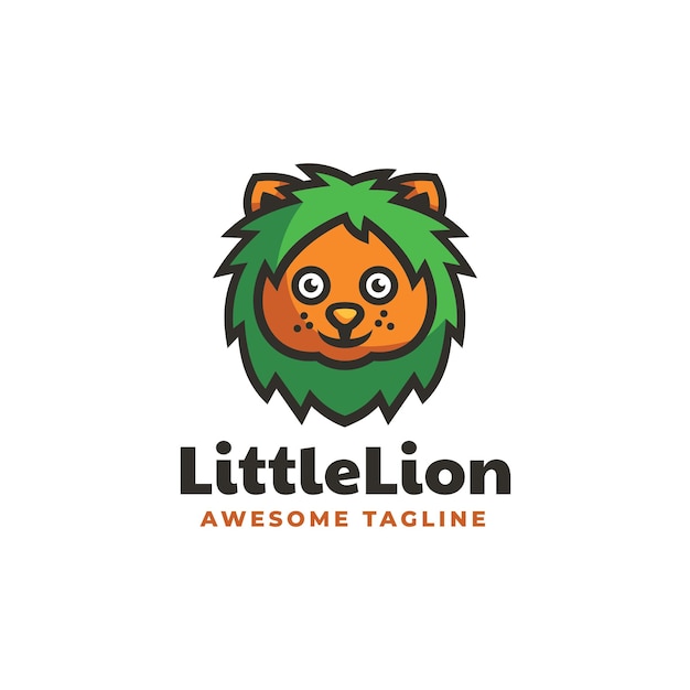 Vector Logo Illustration Lion Simple Mascot Style