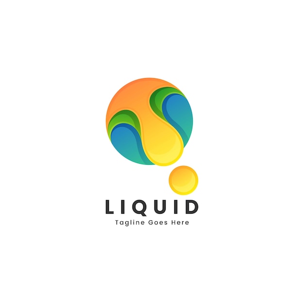 Vector Logo Illustration Liquid Gradient Colorful Style