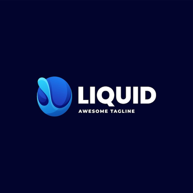 Vector Logo Illustration Liquid Gradient Line Art Style